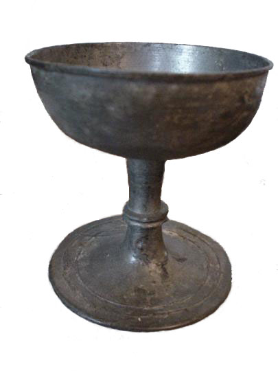 English thirteenth century tin alloy ( pewter ) sepulchral monastic chalice