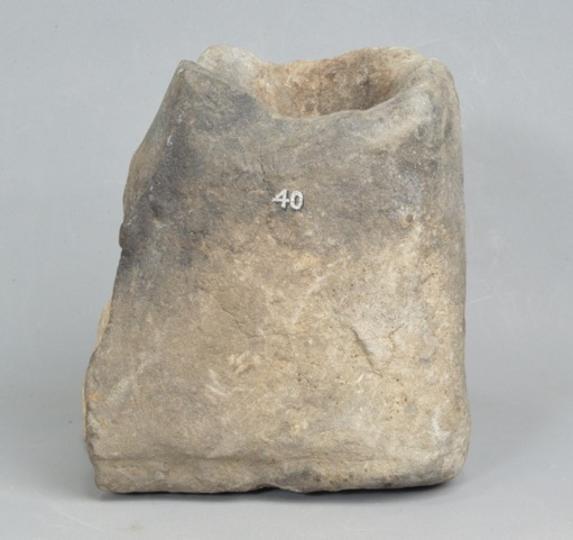 English early medieval stone cresset for lighting