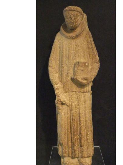 English stone figure of deacon as from Wells Cathedral