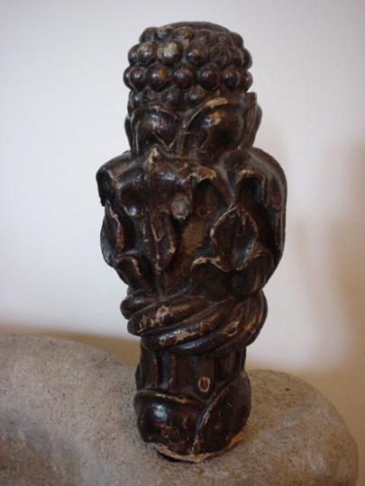 English medieval oak font over finial