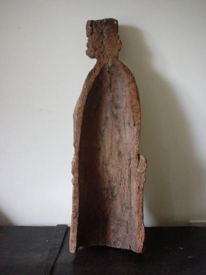 English twelfth century oak carving of King Stephen