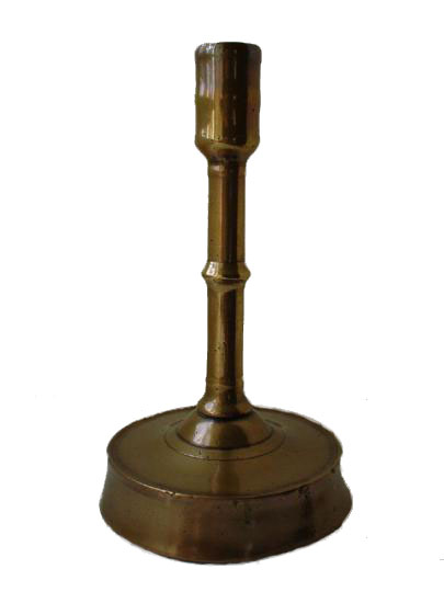 Probably English fifteenth century copper alloy ( bronze ) galleried candlestick