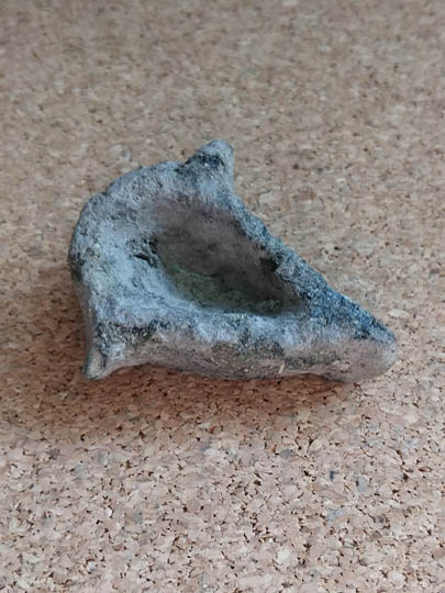 Anglo-Saxon Cresset incised with, and in the form of, the Rune for 'Torch'