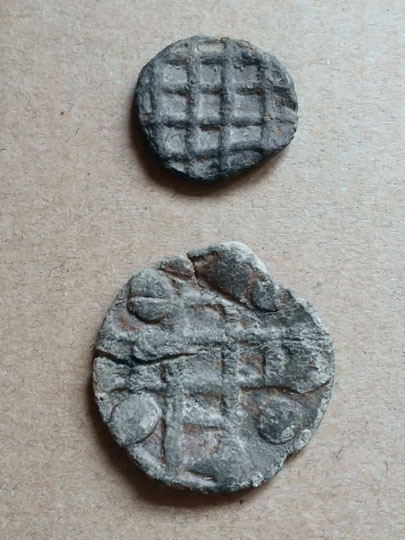 Three Men's Morris Game Pieces