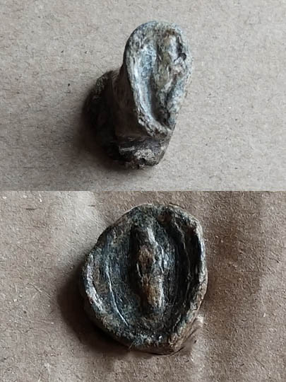 York Minster Host Stamp depicting St. Cuthbert and King/Saint Oswald